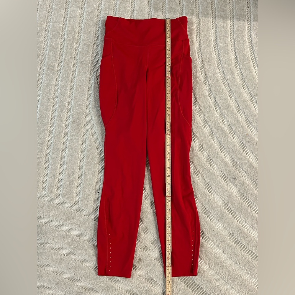 Lululemon Fast and Free High-Rise Tight 25” Pockets in Dark Red - Size 4 - Picture 12 of 13